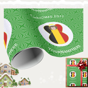 Papel De Presente Anjo Bandeira Belga Natal Personalizado 
