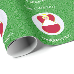 Papel De Presente Anjo da Bandeira Austríaca Natal Personalizado