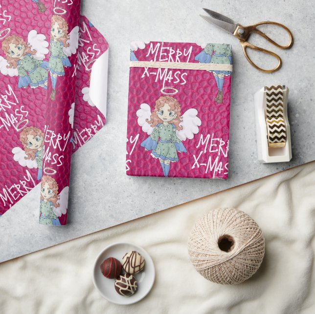 Papel De Presente Anjo de Natal (Artesanato)