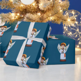 Papel De Presente Anjo de Natal Ucraniano
