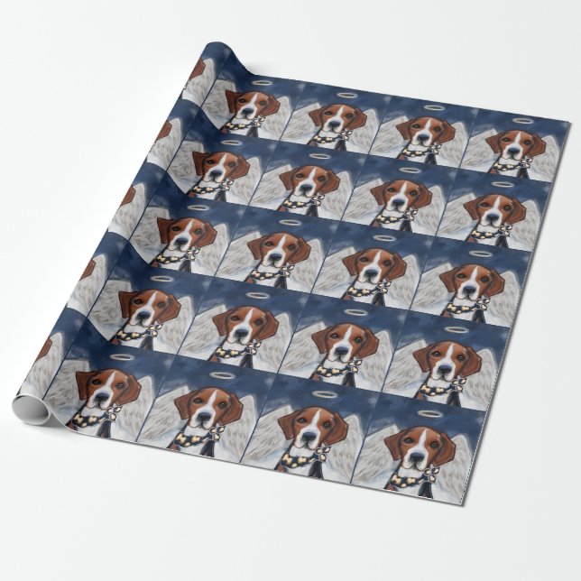 Papel De Presente Anjo do American Foxhound (Desenrolado)