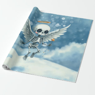 Papel De Presente Anjo Esqueleto – O Lado Doce da Vida Após a Morte.