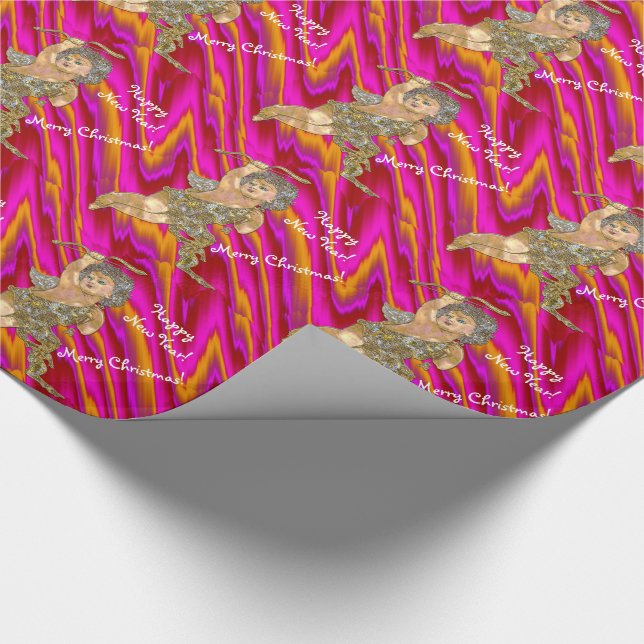 Papel De Presente Anjo Eyed azul do Natal (Ponta)