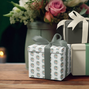 Papel De Presente Anjo Louro Bonito com Asas Segurando uma Estrela D