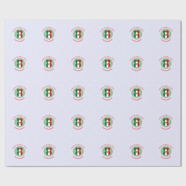 Papel De Presente Anjo Personalizado do Cinco de Mayo Mexicano  (Aberto)
