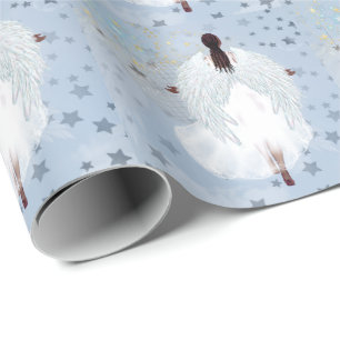 Papel De Presente Anjo Pintado e Estrelas 2 Papel de Moldagem