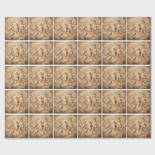 Papel De Presente Anjos Cristãos no céu (Aberto)