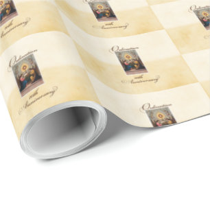 Papel De Presente Anjos do 10º Aniversário de Ordenação Personalizáv