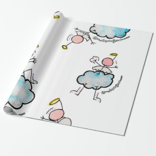 Papel De Presente Anjos nas nuvens