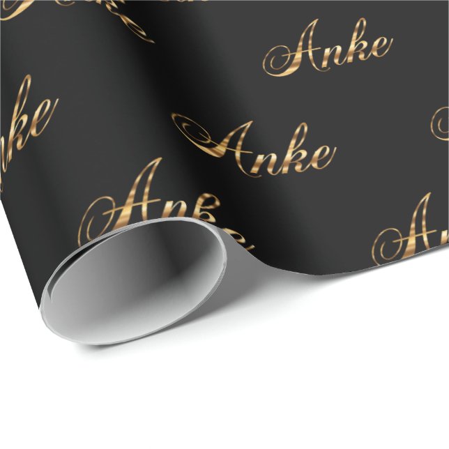 Papel De Presente Anke gold Design Lettering Geschenkpapier (Ponta do rolo)