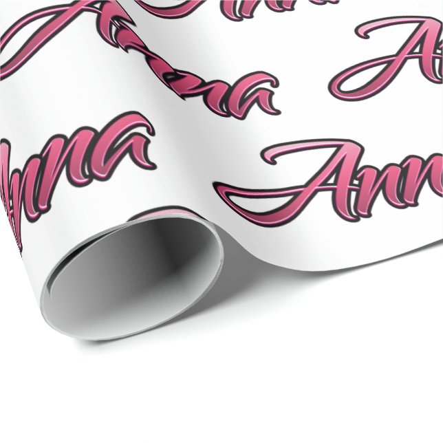 Papel De Presente Anna faded pink personalisiertes Geschenkpapier (Ponta do rolo)