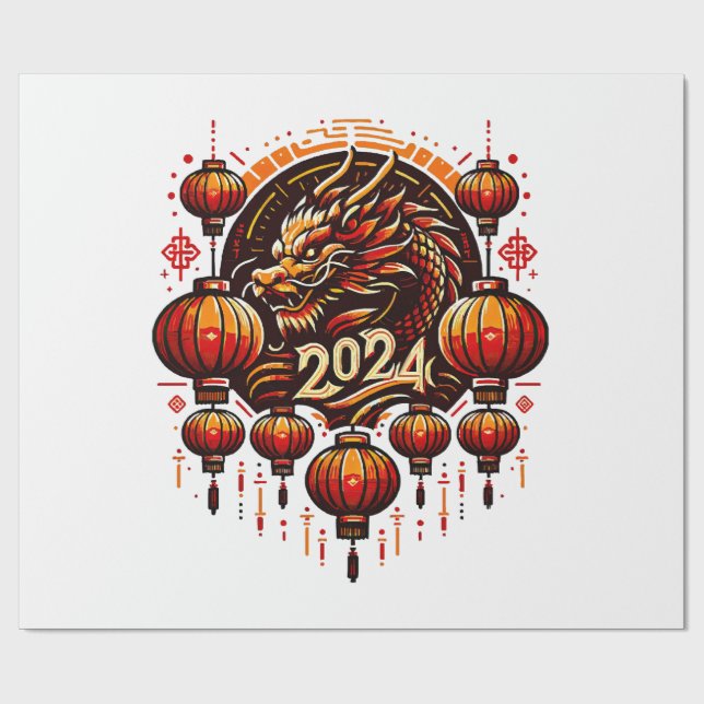 Papel De Presente ano novo chinês 2024 (Aberto)