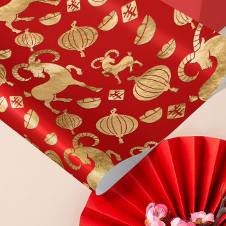 Papel De Presente Ano Novo Chinês do Bode 2027