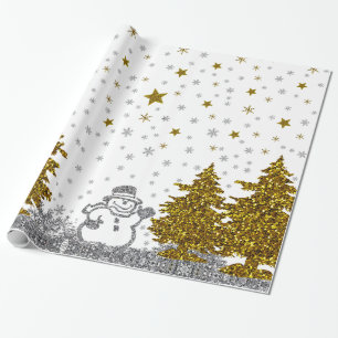 Papel De Presente Ano novo do brilho bonito no branco