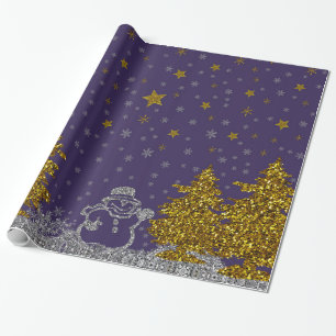 Papel De Presente Ano novo do brilho bonito no roxo