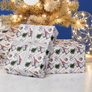 Papel De Presente Anões Engraçados, Cabines, Árvores de Natal, Floco