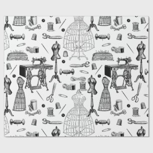 Papel De Presente antiga máquina de costura victoriana - Torre branc