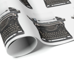 Papel De Presente Antiga Máquina de Digitalização com Texto de An