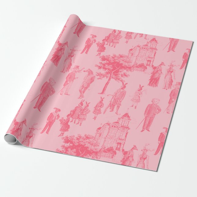 Papel De Presente antiga vitoriana pastel rosa (Desenrolado)