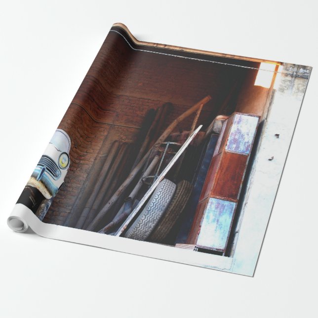 Papel De Presente Antigo carro (Desenrolado)