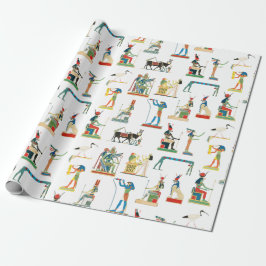 Papel De Presente Antigo Egito Vintage Padrão Egípcio