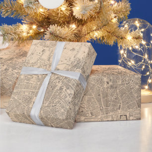 Papel De Presente Antigo mapa de Liverpool, Inglaterra (1851) Vintag