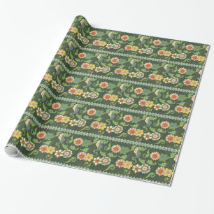 Papel De Presente Antigo Padrão Chinês de Cloisonné: Jade Verde