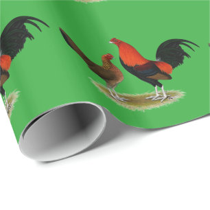 Papel De Presente Antigos Bantams de Jogo Inglês:  BB Red Pair