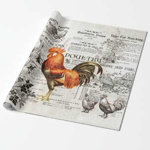 Papel De Presente Antiguamente Ads Horticulture Rooster Ephemera