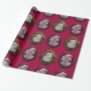 PAPEL DE PRESENTE ANTIQUE CAMEO LADIS, UVAS DE GRAPEITE E OWL