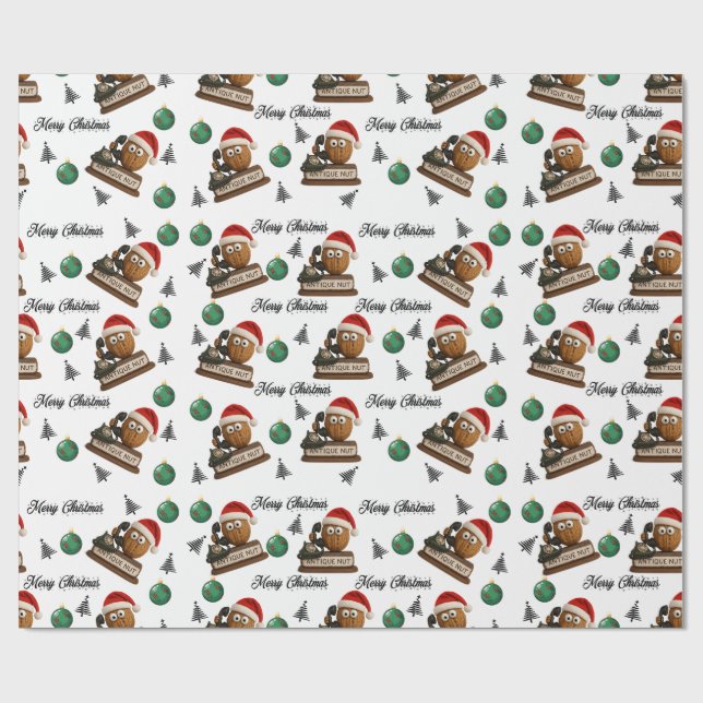 Papel De Presente Antique Nut With Retro Phone Christmas Pattern (Aberto)