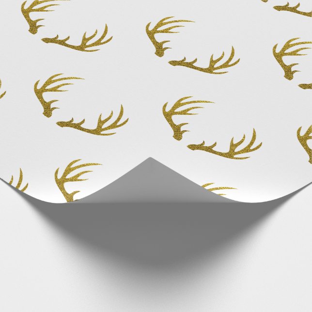 Papel De Presente Antlers Dourados rústicos elegantes & do falso do (Ponta)