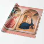 Papel De Presente ANUNCIAÇÃO DE Fra Beato Angelico Christmas Pink<br><div class="desc">Mestra medieval italiana de Fra Beato Angélico:1430-1432 Madrid</div>