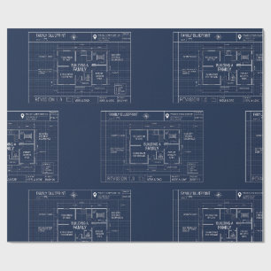 Papel De Presente Anúncio de Bebê Plano de Família