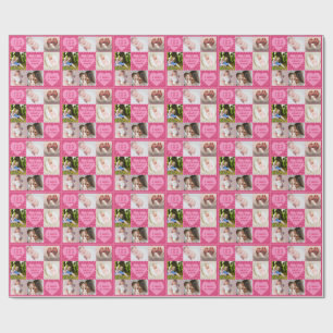 Papel De Presente Anúncio de Nascimento de Menina Bebê Rosa Moderno