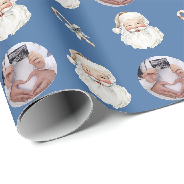 Papel De Presente Anúncio Divertido de Bebê com Foto Personalizada N (Ponta do rolo)