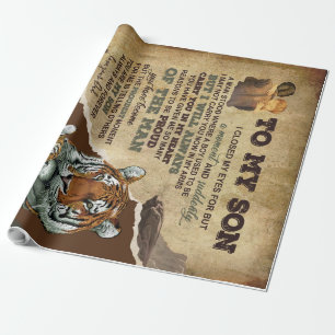 Papel De Presente Ao Meu Filho Presente, Tiger Amantes, Carta Ao Fil
