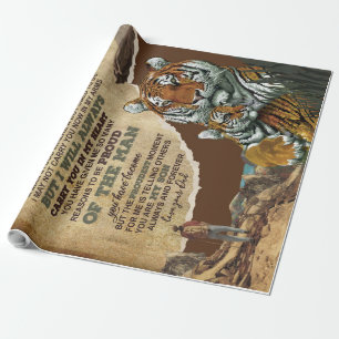 Papel De Presente Ao Meu Filho Presente, Tiger Amantes, Carta Ao Fil