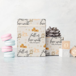 Papel De Presente Apaixonar Chá de fraldas neutro personalizado