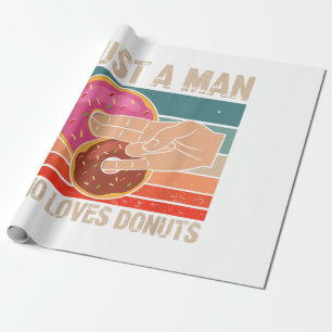 Papel De Presente Apenas um homem que ama Donuts 2 no mindinho 1 no