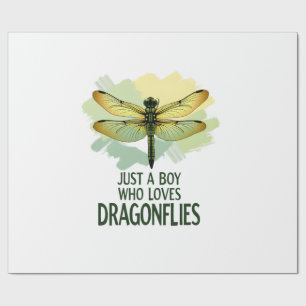 Papel De Presente Apenas um menino que ama libélulas. Libélulas Drag