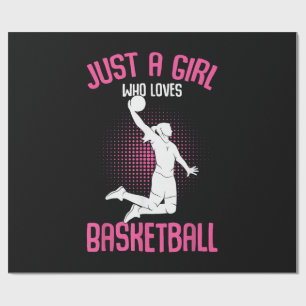 Papel De Presente Apenas uma Garota que Ama Basquetebol Crianças Gar