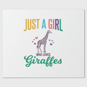 Papel De Presente Apenas uma garota que ama girafas desenho vetorial