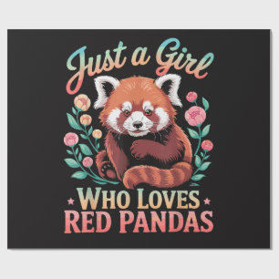 Papel De Presente Apenas Uma Garota Que Ama Pandas Vermelhos