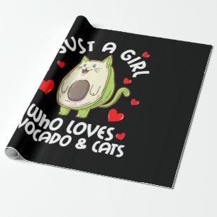 Papel De Presente Apenas Uma Menina Que Ama Avocado E Gatos