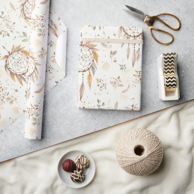 Papel De Presente Apoiadores de Sonhos Penas Aniversário (Artesanato)