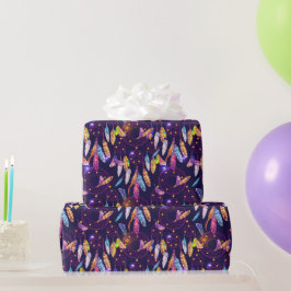 Papel De Presente Apoio de Sonho Colorido Fundo Roxo