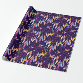 Papel De Presente Apoio de Sonho Colorido Fundo Roxo