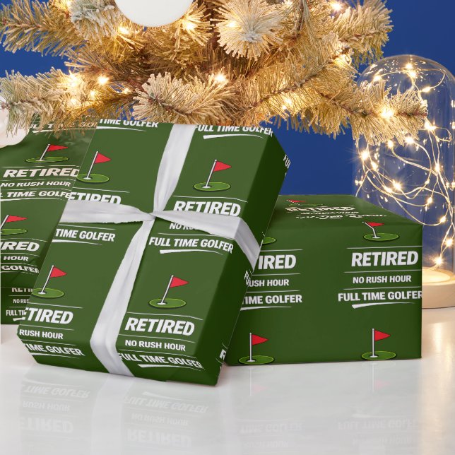 Papel De Presente Aposentadoria de golfe com bola de golfe no verde (Feriados)