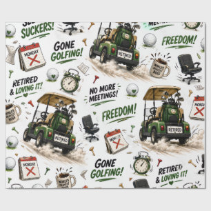 Papel De Presente Aposentadoria de golfe tema para golfista
